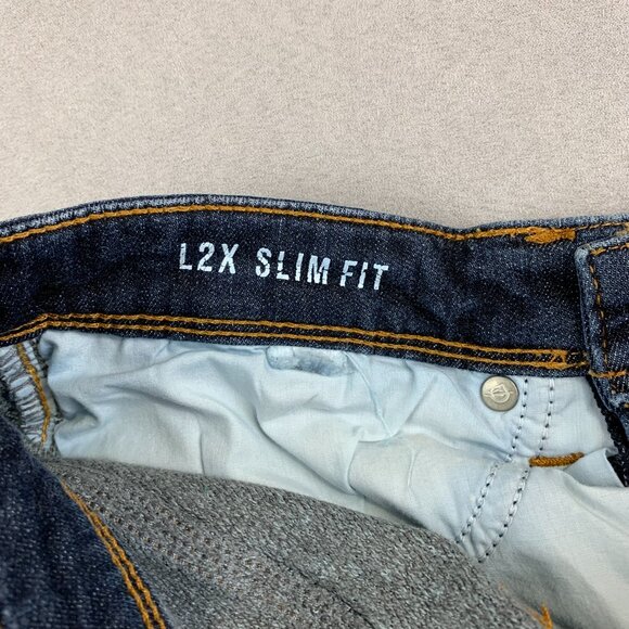 DU/ER Mens Pants 28 Blue Jeans Fireside Fleece Lined L2X Slim Fit Stretch 28x29 - Picture 10 of 15